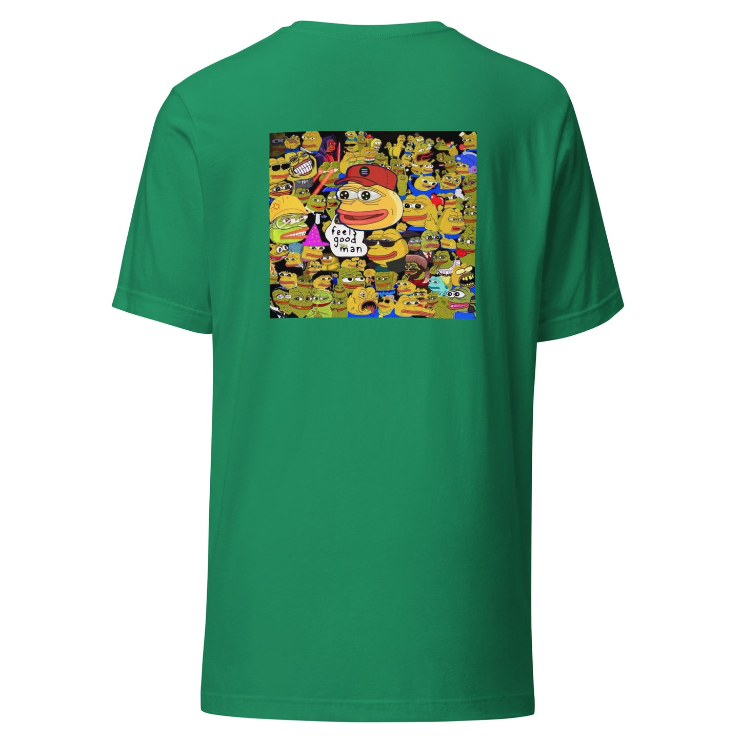 Pepe and friends on back t-shirt
